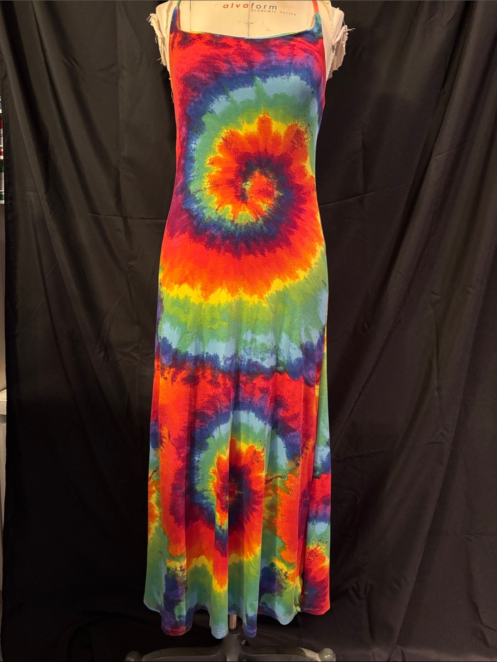 Tie-Dye Maxi Dress in Rainbow Colors